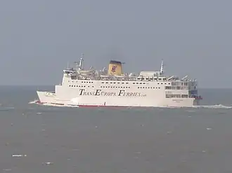 De Eurovoyager vertrekt uit Oostende, augustus 2005