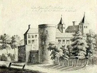 Everstein, tekening van J.P. Six uit 1846, naar een origineel van L. P. Serrurier uit ca. 1730.