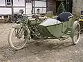 Excelsior 974 cc v-twin-zijspancombinatie uit 1917