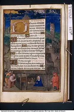 Ghent Associates (?), De aanbidding door de herders, Emerson-White-getijdenboek, fol. 157r