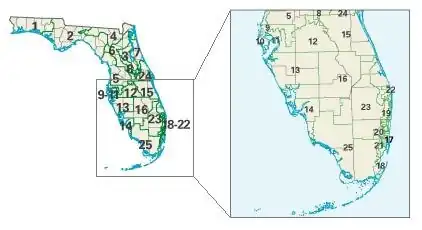 Congresdistricten in de staat Florida vanaf 2003