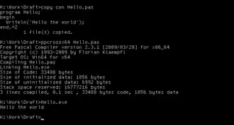 Free Pascal 2.3.1 op een 64 bit Windows