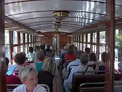 Interieur van de trein; 20 mei 2005.