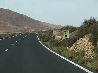 De FV-207 richting Tindaya