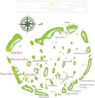 Kaart van Faafu-atol