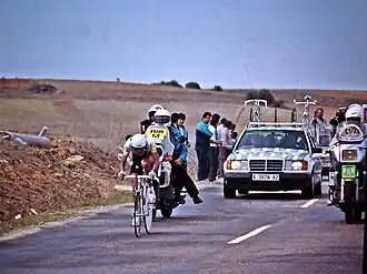 Fabio Parra tijdens de Ronde van Spanje 1989