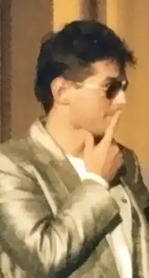 Falco bij de filmpremière van Geld oder Leber! in Essen, 1986