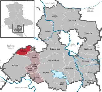 Kaart van Farnstädt