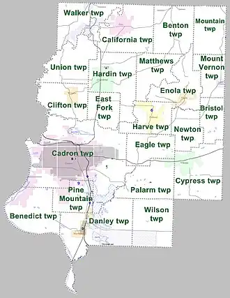 Kaart van Faulkner County