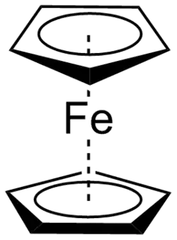 Structuurformule van ferroceen