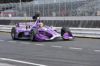 Santino Ferrucci in zijn Dale Coyne wagen in 2018.