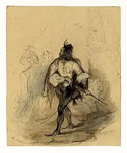 Figuurstudie (ingekleurde schets)