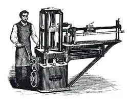 Eerste trekbank bedacht door de Noorse engineer Tinius Olsen