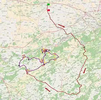 Routekaart van de Waalse Pijl 2015 (mannen)