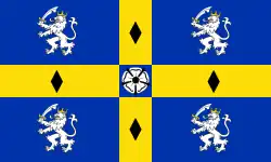 De vlag van Durham County Council, gebruikt als onofficiële vlag van County Durham tot de goedkeuring van de nieuwe vlag in 2013