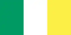 alt=? Variant met goudkleurige streep; ook de vlag van het County Offaly