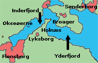 Kaart met fjord