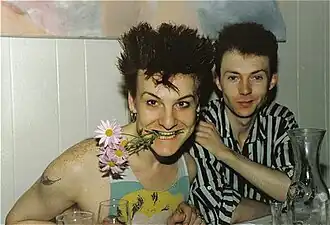 Nick Marsh en Kevin Mills van Flesh for Lulu in 1987