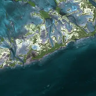 De Florida Keys, gezien vanuit de SPOT-satelliet