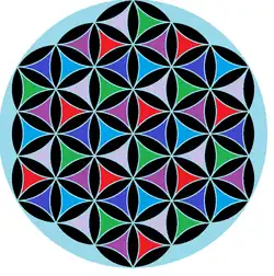 Levensbloem. Drie cirkelsegmenten vormen een reuleaux-driehoek.