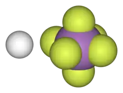 Molecuulmodel van fluorantimoonzuur