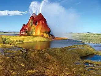 Eruptie van de Fly geyser
