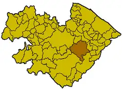 Locatie van Fossombrone in Pesaro-Urbino (PU)