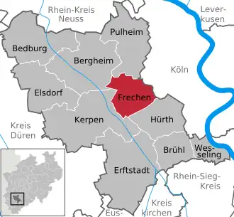 Kaart van Frechen