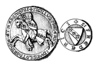 Het zegel van Ferry II van Lotharingen.