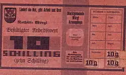 Rood biljet van 10 schilling