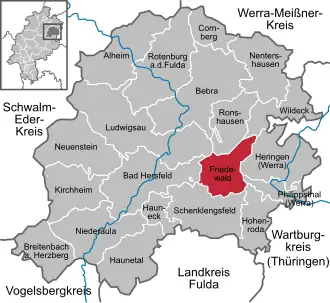 Kaart van Friedewald