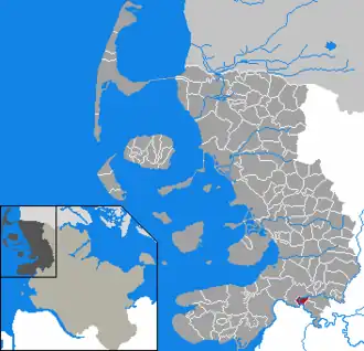Kaart van Friedrichstadt (Sleeswijk-Holstein)