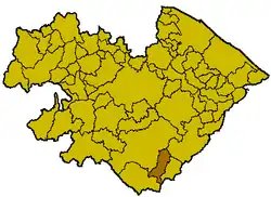 Locatie van Frontone in Pesaro-Urbino (PU)