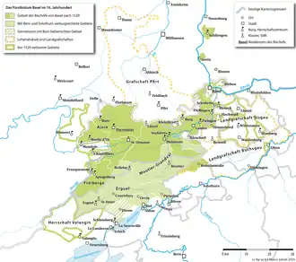 Wereldlijk gebied van de bisschoppen van Bazel in de 16e eeuw