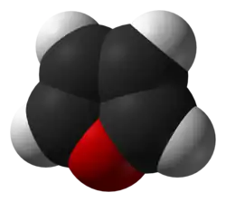 Molecuulmodel van furaan