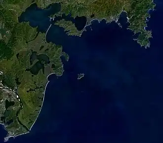Satellietbeeld van de baai