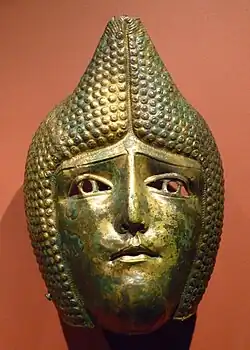 Gezichtshelm of -masker van de Romeinen