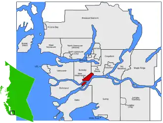 Kaart van New Westminster