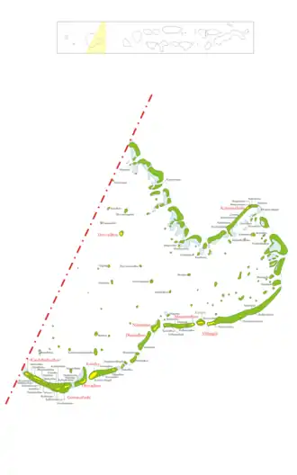 Kaart van Gaafu Alif-atol