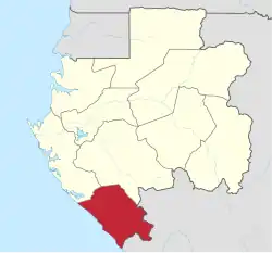 Ligging van Nyanga in Gabon