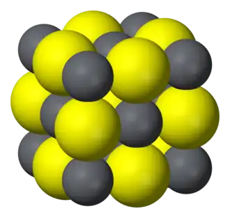 Kristalstructuur van lood(II)sulfide
