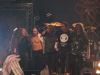 Gamma Ray na een optreden in Barcelona, Spanje.