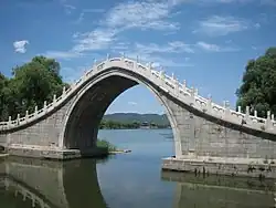 De Gaoliangbrug, een maanbrug bij het Zomerpaleis in Peking