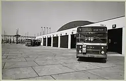 Garage Noord, met CSA-I-bussen. Maart 1971