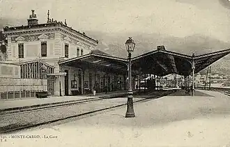 Het station van Monte-Carlo, rond 1910
