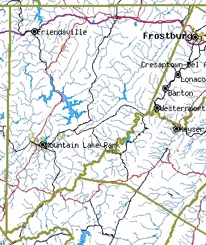 Kaart van Garrett County