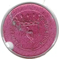 Rood geanodiseerde gaspenning Den Haag (voorzijde)