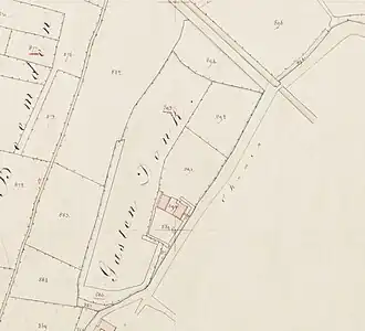 Gastendonck op de kadastrale kaart van 1821