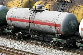 {Tankwagen met vloeibare propaan