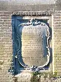 Gedenksteen in de Mallegatsluis. Eerstesteenlegging van de sluis door de dertienjarige Willem, zoon van burgemeester Lodewijk Quarles, op 5 augustus 1764, foto 2008